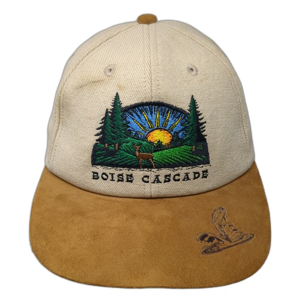 America's Legend Snapback Hat Beige One Size Boise Cascade Suede Brim Wildlife